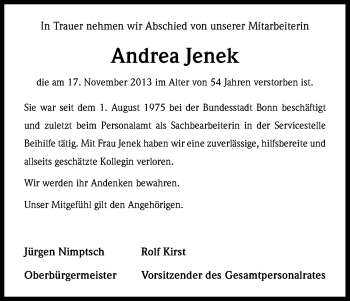 Traueranzeigen Von Andrea Jenek Wirtrauern