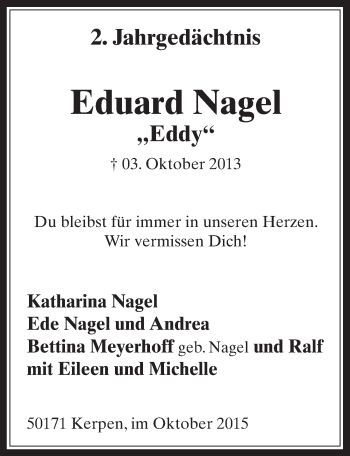 Traueranzeigen Von Eduard Nagel Wirtrauern