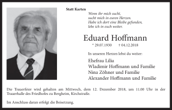 Traueranzeigen Von Eduard Hoffmann Wirtrauern