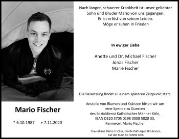 Traueranzeigen Von Mario Fischer Wirtrauern