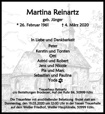 Traueranzeigen Von Martina Reinartz WirTrauern