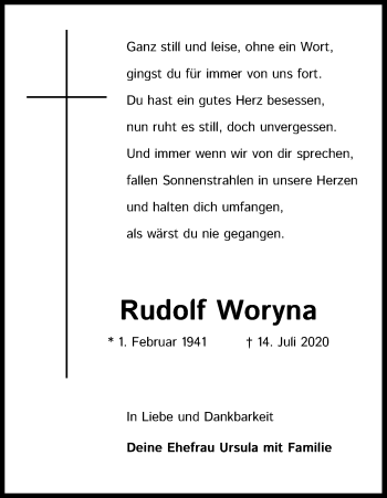 Traueranzeigen Von Rudolf Woryna Wirtrauern