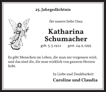 Traueranzeigen Von Katharina Schumacher Wirtrauern