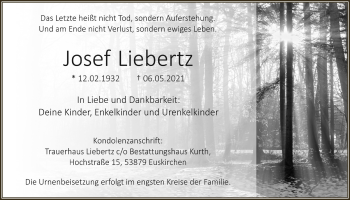 Anzeige von Josef Liebertz von  Blickpunkt Euskirchen 