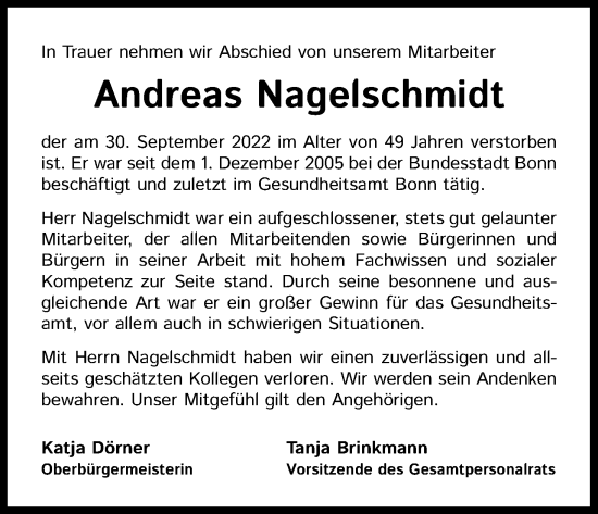 Traueranzeigen Von Andreas Nagelschmidt Wirtrauern