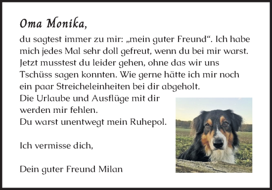 Traueranzeigen Von Monika Wirtrauern